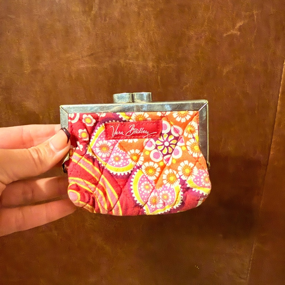 RETIRED Vera Bradley “Raspberry Fizz” coin purse